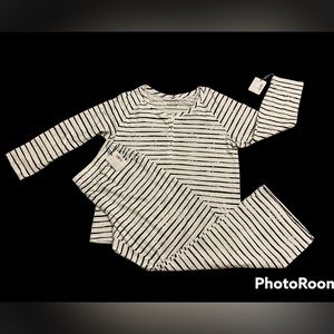 2 piece striped Pajamas new with tags size large